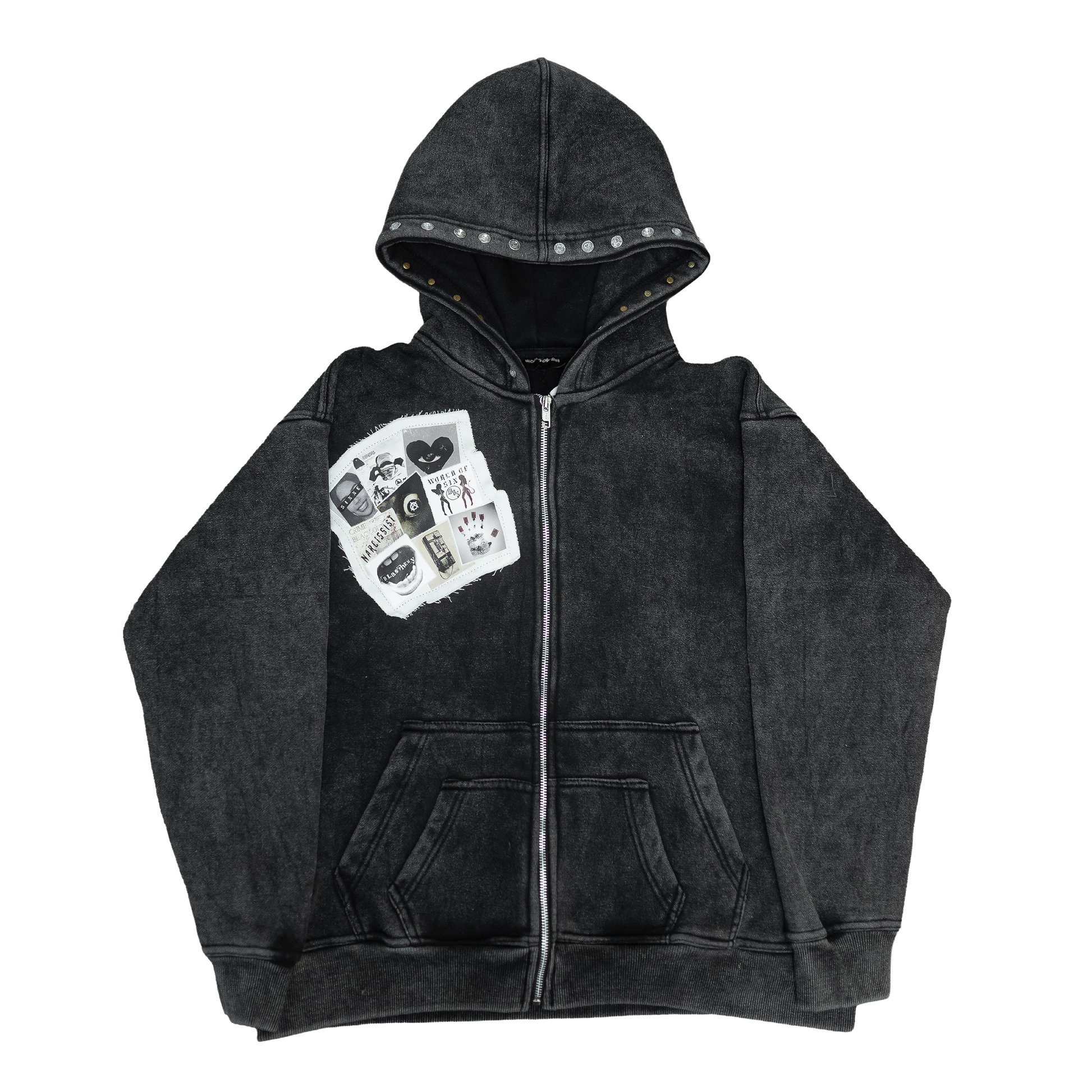 Charcoal "Collage" Zip-up